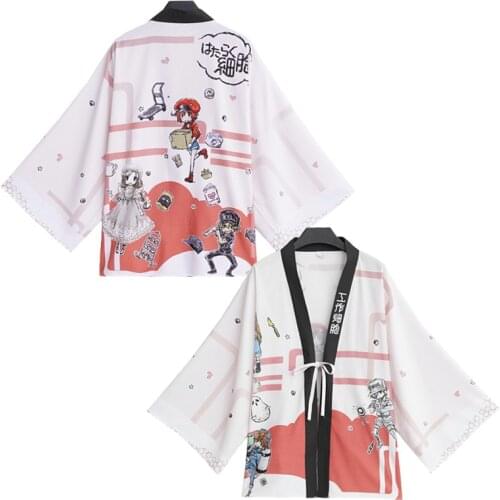 Anime Cells at Work! Hakkekkyu Cosplay Costume Sekkekkyu Printing Cloaks Tops Streetwear Short Sleeve Coats Impression Haori