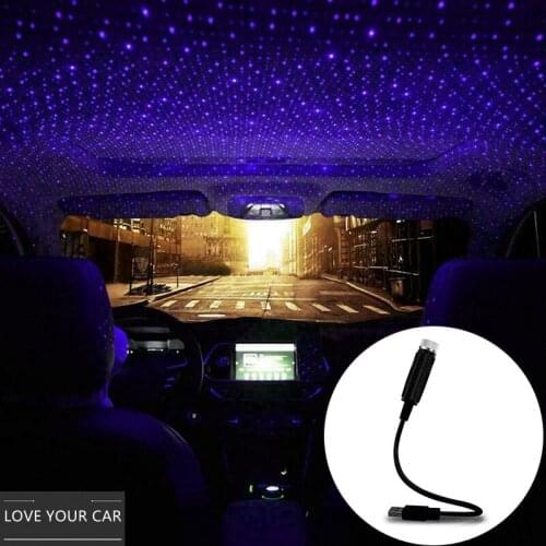 Car Ambient Light Car Starry USB Modified Roof Interior Decor Light Star Sky Ceiling Projector Free Installation Atmosphere Lamp