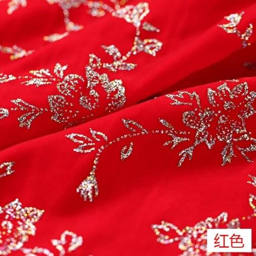 Bronzing Silk qiao rong Fabric Silk Velvet Clothing Dress Fabric Really Velvet Offers