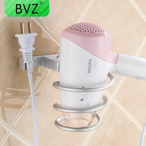 BVZ Wall-mounted Hair Dryer Hanger bathroom Shelf Hairdryer holder Stand Hanger Hair salon toilet shelves Bathroom Accessories