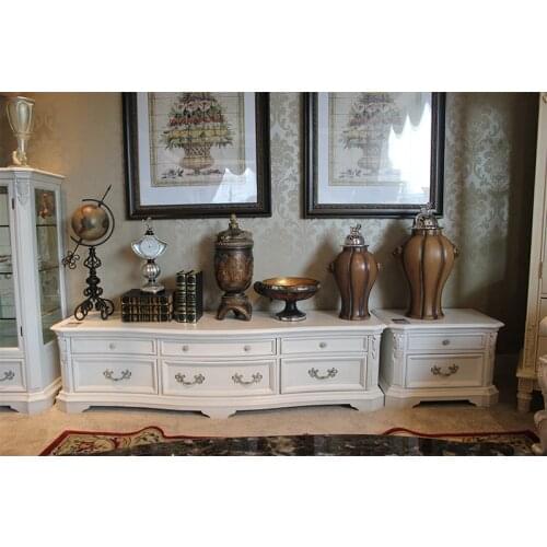 Wooden luxury modern tv cabinet of white color sideboard Meuble tv moderne de couleur blanche cabine de télévision GH99