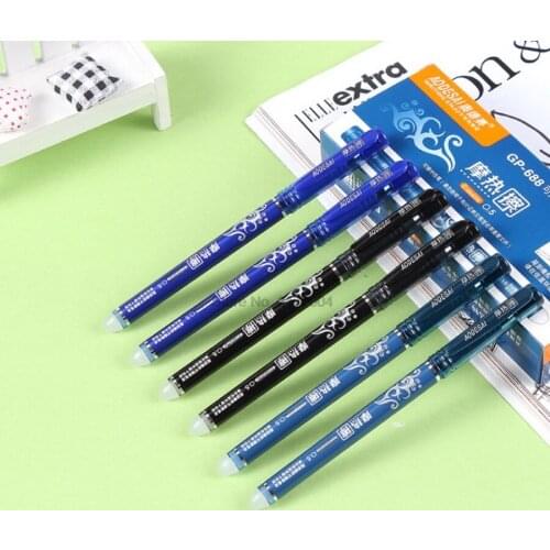 DHL 50set 12/20pc 0.5mm Write Nib Rod Erasable Ballpoint Pen 3 color Ink Pen Refill School Student Erase Pen Writing Accessories