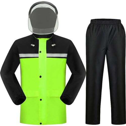 Adult Raincoat Pants Cycling Outdoors Waterproof Motorcycle Thickening raincoat Impermeable Unisex Regenjas Rain Gear BE50rc