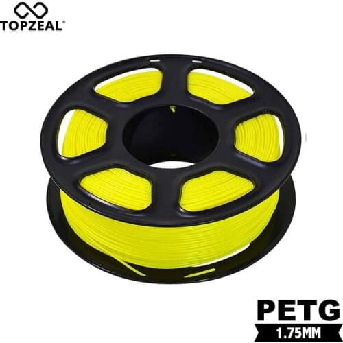 TOPZEAL 3D Printer PETG Filament Dimensional Accuracy +/- 0.02 mm 1KG Spool Yellow Color