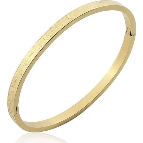 Hot Fashion Stainless Steel Jewelry Butterfly graphics Bangle for Woman Child Bracelet Party Gift Wholesale