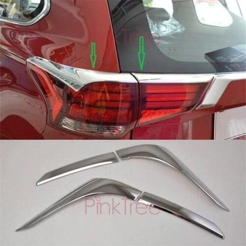 For Mitsubishi Outlander 2016 2017 2018 2019 Chrome Taillight CoverTrim Rear Tail Lamp Light Bezel Cover Car Styling Accessory