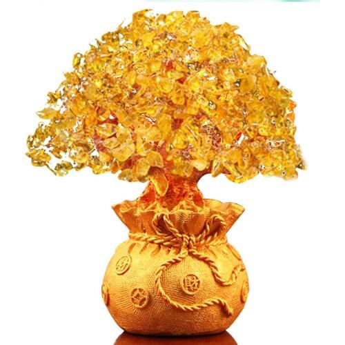 Crystal Yuanbao Tree Delicate Fortune Tree Ornament Gold Ingot Tree Ornament Money Tree Ornament Wedding Hotel Celebration Lucky