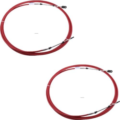 2 Pieces 12Ft Boat Motor Throttle Control Cable Fits for Yamaha, 10-32UNF Threaded Connectors