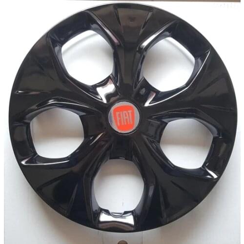 Car Wheel Cover R15 Piano Bright Black Hub Flexible Caps For Fiat 15 inch 4pcs/set With Emblem