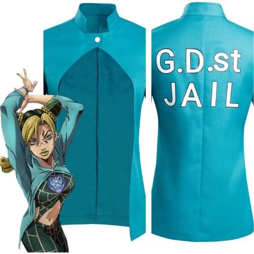 Anime JoJo‘s Bizarre Adventure Stone Ocean Jolyne Cujoh Cosplay Costume Coat Halloween Carnival Suit