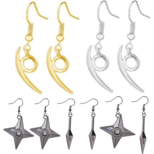 Creative Drop Earrings Orochimaru Kunai Shuriken Dart Weapon Konoha Dangle Earring Men Women Cosplay Anime Jewelry Gothic Earing