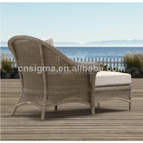 2014 Hot Sale Designed Outdoor Garden Rattan Armed Lounger Daybed