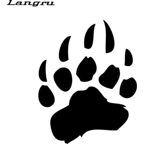 Langru 12.1*15.2CM Bear Paw Vinyl Decal Classic Funny Decorative Stickers Car Accessories Jdm