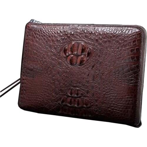 Ourui new selling true crocodile men Hand bag black Hand caught Men clutch bag crocodile leather men bag