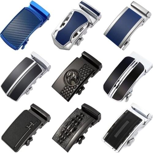 Brand Luxury Alloy Automatic Pu Belt Buckles for Mens Leather Waist Belts for Men Pants Buckles 3.5cm Ratchet Accessories