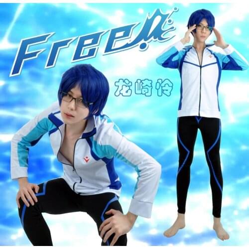 New Arrival Iwatobi Swim Club Ryugazaki Rei jacket with Swimming Trunks Cosplay Costume