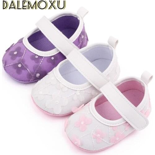 Flower Baby Girl Shoes Newborn Baby Shoes Soft Soled Non-slip Infant Prewalker Footwear Indoor Outdoor Crib First Walkers