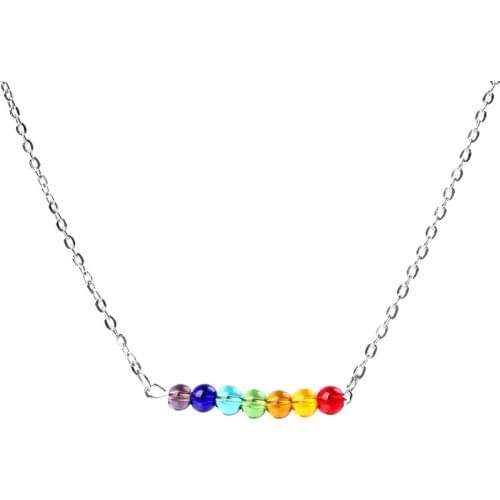 Natural Stone Necklace Seven Color Stone Chakra Necklaces for Men Pendants Yoga Reiki Healing Balancing 7 Chakra Necklace Women