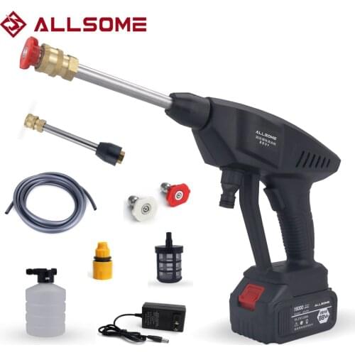 ALLSOME 30BAR Wireless High Pressure Car Wash Water Gun Portable High Pressure Washer Foam Generator for Makita Battery