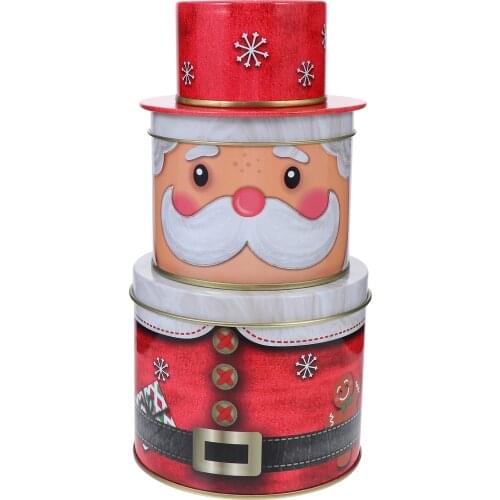 Christmas Supplies Christmas Candy Box with Three Layers Gift Box Craft Iron Storage Box Organizer Tin Box Mailbox Xmas Decor