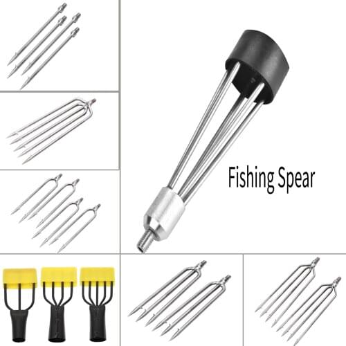 Fishing Fork Stainless Steel Harpoon 1/2/3/4/5/15 Prongs Fishing Spear Portable Round Harpoon Multi-style Fishing Tackle Tool