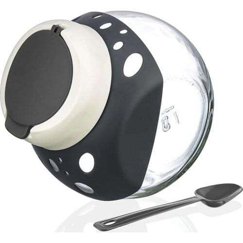 Prism Spice Glass Spice Jar 500 ML Softcover Transparent Stylish Looking Multi-Purpose Use Green Gray Red