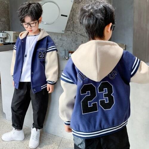 Boys Hoodie Coat Autumn Winter 8 10 12 years Kids Thicken Woolen Coat