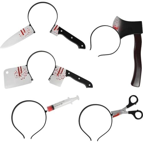 Halloween Decoration Horror Headband Scary Scissors Knife Halloween Accessories Props Halloween Party Supplies Event Party Decor