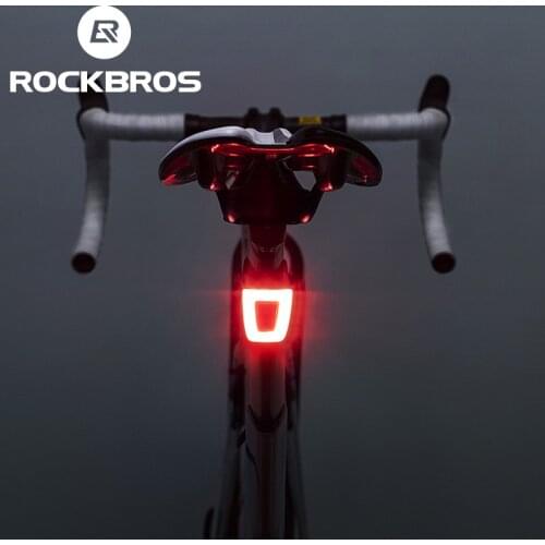 ROCKBROS Bike Taillight Waterproof Cycling Helmet Light For Bicycle LED USB Rechargeable Safety Night Riding Rear Light