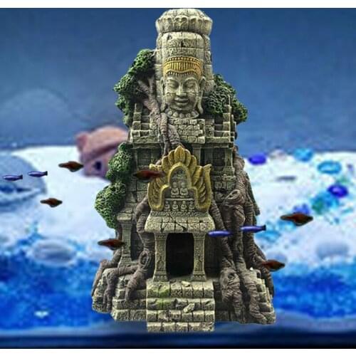 Vietnamese Temple Fish Tank Landscaping Ornament Simulation Crafts Aquarium Decorations Fish Entertainment Hiding Place