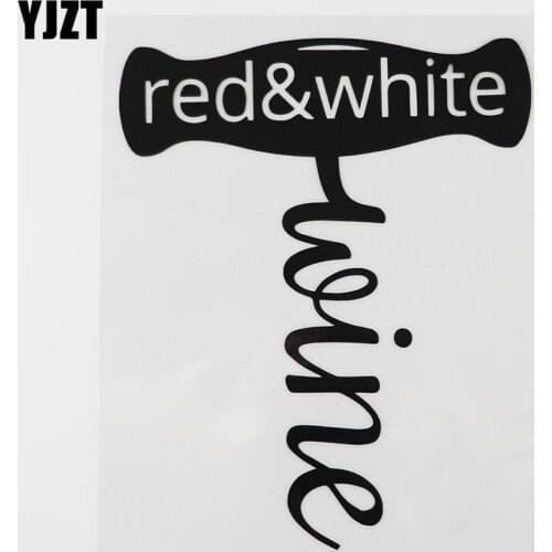 YJZT 13.6CM×16.9CM Creative Corkscrew White Red Wine Decal Vinyl Car Sticker Black/Silver 8A-1192