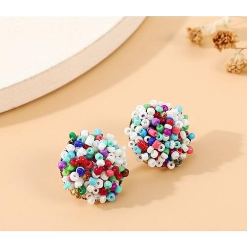 TONGKWOK Bohemia Exaggeration Dangle Earrings For Women Silk Thread Tassel Metal Long Chandelier Earrings # 142821