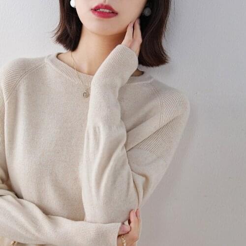 Hot Sale Women Sweater 100% Pure Wool Knitting Jumpers Long Sleeve Oneck Pullovers Female High Quality 4Colors Woolen Clothes