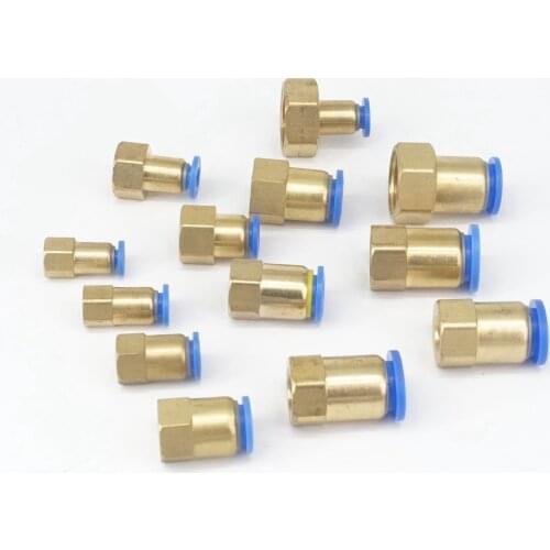 1/8" 1/4" 3/8" 1/2" BSP Female to Fit Tube O/D 4/6/8/10/12mm Pushfit Pneumatic Connector Union Quick Release Air Fitting