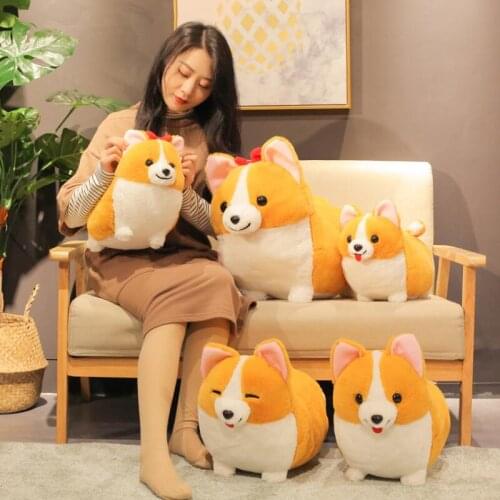 1pc38/45/60cm Lovely expression corgi dog soft plush stuffed toys gift to the childs lovely playmate birthday present