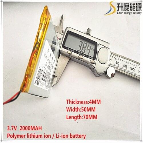 10pcs [SD] 3.7V,2000mAH,[405070] Polymer lithium ion / Li-ion battery for TOY,POWER BANK,GPS,mp3,mp4,cell phone,speaker