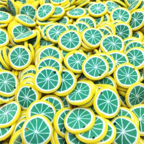 20Pcs/lot 20mm Grapefruit Beads Flakes Clay Beads Polymer Spacer Beads For Jewelry Making DIY Bracelet Hairpin #A89-21