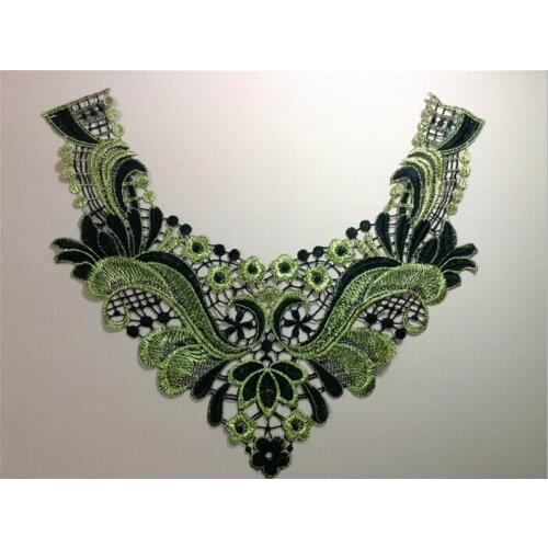 34.5cm*30cm polyester metallic embroidery collar applique,embroidery decoration collar,XERY0506D