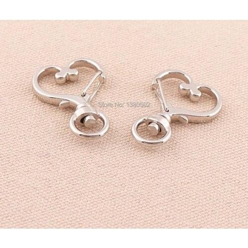 5pcs /lot 35mm silver color top quality unique design metal heart shape Swivel Snap Hooks buckle