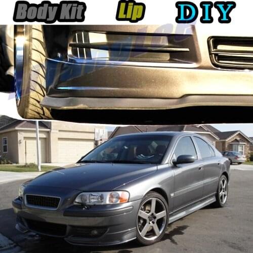 Car Bumper Lip Front Spoiler Skirt Deflector For Volvo S80 S80L Tune Car Modified Body Kit VIP Hella Flush Lips