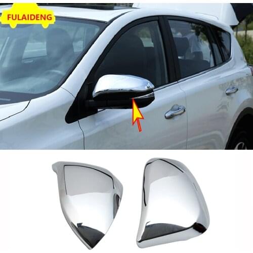 2pcs For Toyota RAV4 2016-2018 ABS Chrome Carbon fiber Side Door Mirrors Rearview Cover Trim car styling accessories
