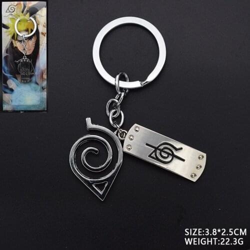Cartoon Nartuo Ninja Akatsuki 2 Pendants Metal Toy Alloy Fashion Key Chain Key Ring