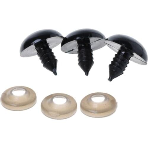 20pcs 6-20mm Black Plastic Safety Eyes for teddy bear/Dolls/Toy Animal/Felting