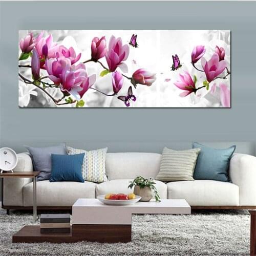 DIY diamond painting cross stitch pink magnolia full square/round diamond mosaic diamond embroidery flower home decoration gift