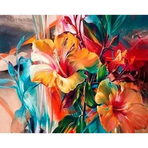 GATYZTORY Painting By Number Flower In Vase Painting By Numbers Paint Flower DIY Canvas Picture Hand Painted Home Decoration