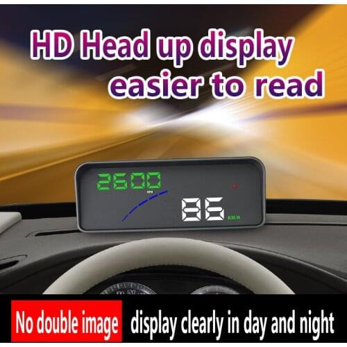 HUD OBD Colorful HD Smart Head Up Multi-Functional Display Speedometer Speed RPM Fuel Consumption Driving Time With Alarm Buzz 9