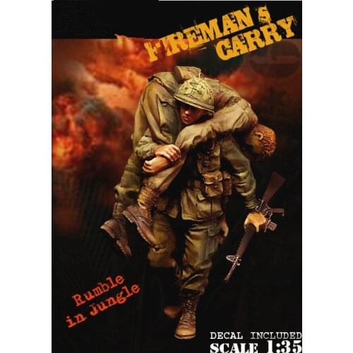 1/35 Resin Figure Model kits War scene 2 figures Unassambled Unpainted 034