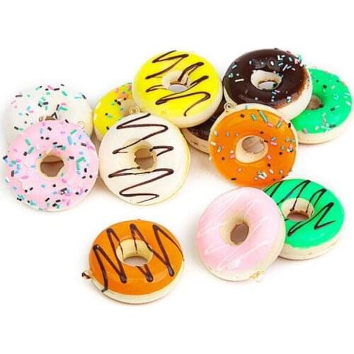 2pcs Sweet donut Doughnut fridge magnet Refrigerator message magnet Magnetic Stickers Simulation Food home decor