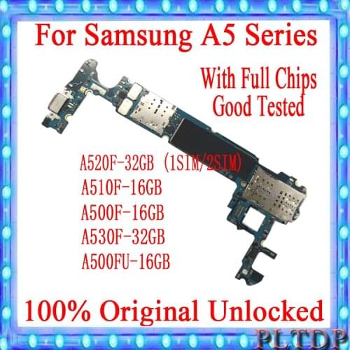 32GB for Samsung Galaxy A5 A510F A520F A500F A500FU A530F A5000 Motherboard Original unlocked For Galaxy A5 A520F Mainboard 16GB