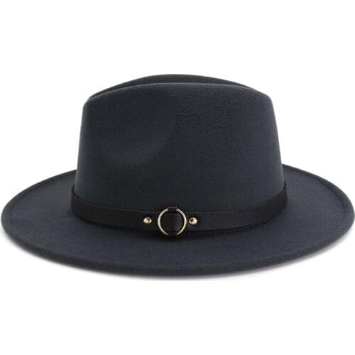 Fashion Men Women Fedora Hat With Leather Belt Panama Hat Wide Brim Hat Jazz Hat Adult Hat Size 56-58CM